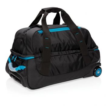 Stredná cestovná taška na kolieskach modrá