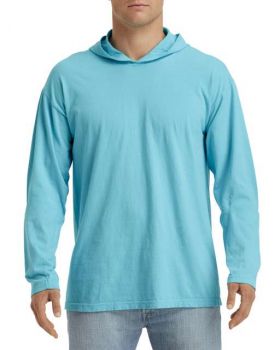 ADULT HEAVYWEIGHT LONG SLEEVE HOODED TEE Lagoon Blue 2XL