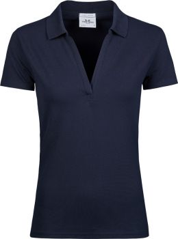 Tee Jays | Dámské luxusní elastické polo s výstřihem do V navy 3XL