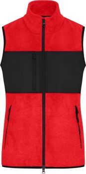James & Nicholson | Dámská fleecová vesta red/black XS