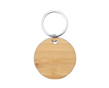 Sonek bamboo keyring, round natural