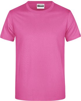 James & Nicholson | Pánské tričko z těžké bavlny pink XL