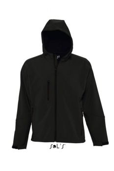 SOL'S REPLAY MEN - HOODED SOFTSHELL Black M