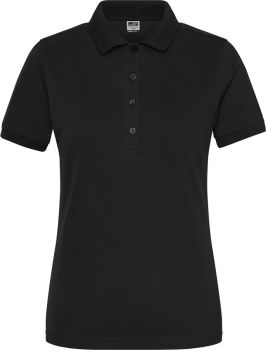 James & Nicholson | Dámské pracovní elast. polo z bio bavlny - Solid black M