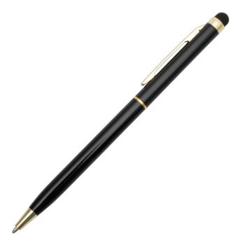 TOUCH TIP GOLD hliníkové kuličkové pero,  černá