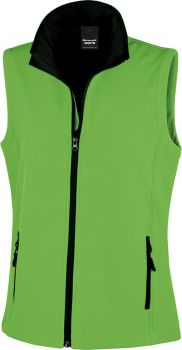 Result | Dámská 2-vrstvá softshellová vesta "Printable" vivid green/black S