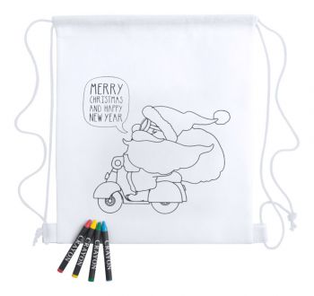 Kertran colouring drawstring bag white