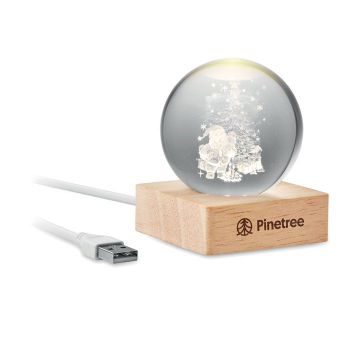 SANTA LIGHT Vánoční áhev  LED koule Barva Dřeva