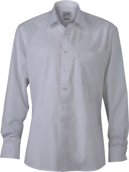James & Nicholson | Popelínová košile s dlouhým rukávem white L