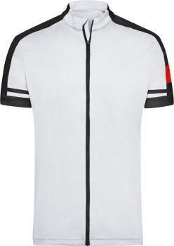 James & Nicholson | Pánské cyklistické tričko se zipem white XL