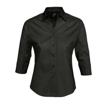 SOL'S EFFECT - 3/4 SLEEVE STRETCH WOMEN'S SHIRT Black 2XL