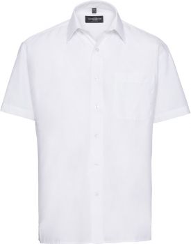 Russell | Popelínová košile s krátkým rukávem white L