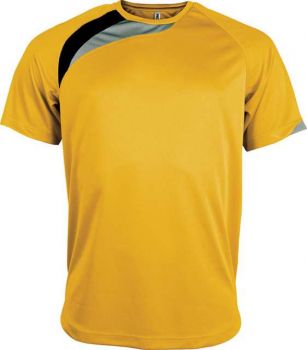 KIDS' SHORT-SLEEVED JERSEY Sporty Yellow/Black/Storm Grey 10/12