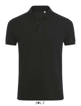 SOL'S PHOENIX MEN - COTTON-ELASTANE POLO SHIRT Black L