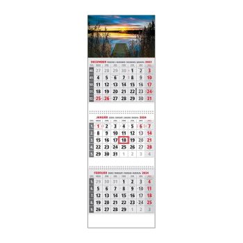 Plánovací kalendár KLASIK 3M sivý 2024  Obrázok H