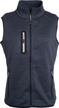 James & Nicholson | Dámská pletená fleecová vesta se stojáčkem dark grey melange/silver M