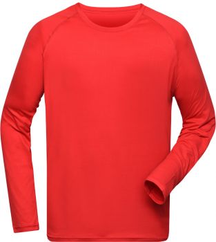 James & Nicholson | Pánské sportovní tričko s dlouhým rukávem bright red S