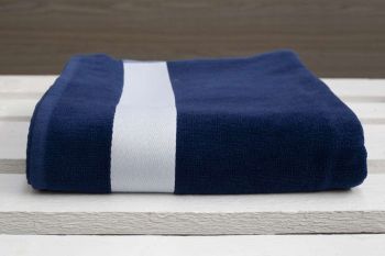 OLIMA VELOUR BEACH TOWEL Marine Blue 100X180