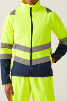 PRO HI-VIS SOFTSHELL JACKET Yellow/Navy M