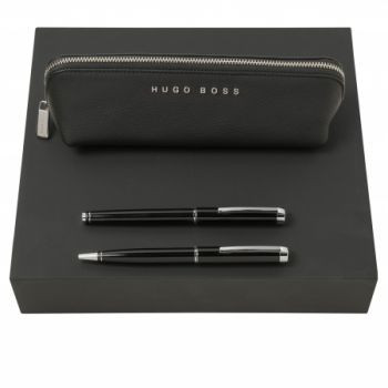 Set HUGO BOSS Black (ballpoint pen, rollerball pen & case)