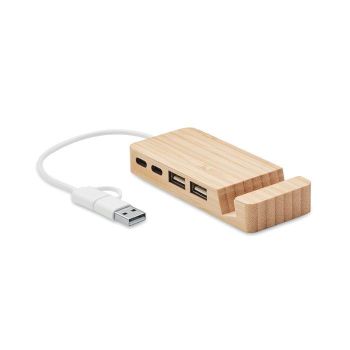 HUBSTAND Bambusový USB rozbočovač wood