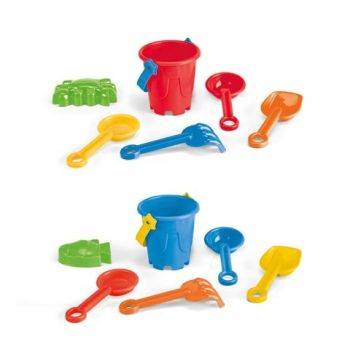VALLARTA. PP plážové vedierko s 5 doplnkami Červená