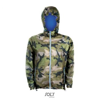 SOL'S SKATE - UNISEX LINED WINDBREAKER Camo/Royal blue M