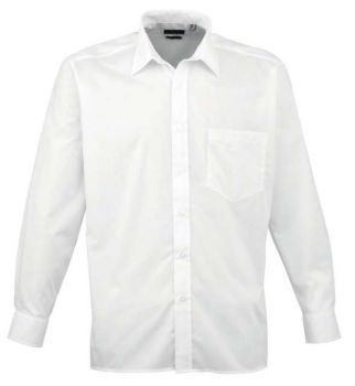 MEN'S LONG SLEEVE POPLIN SHIRT White M