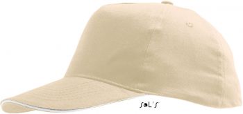 SOL'S | 5 panelová baseballová kšiltovka beige/white onesize