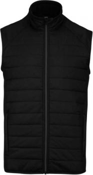 DUAL-FABRIC SLEEVELESS SPORTS JACKET Black/Black L