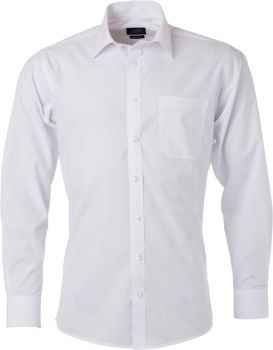 James & Nicholson | Popelínová košile s dlouhým rukávem white M