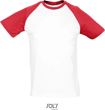 SOL'S | Pánské [2]-barevné raglánové tričko white/red L