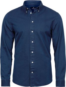 Tee Jays | Denim keprová košile s dlouhým rukávem indigo blue L