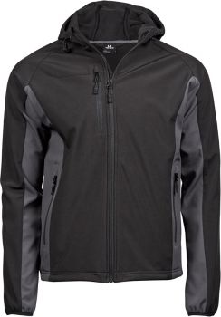 Tee Jays | Pánská 3-vrstvá softshellová bunda s kapucí black/dark grey L
