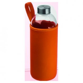 Sklenená fľaša v neoprénovom puzdre 1l Orange