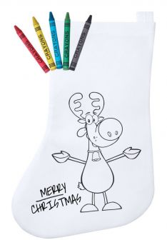 Plicom colouring Christmas stocking white , red