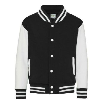 KIDS VARSITY JACKET Jet Black/White 12/13