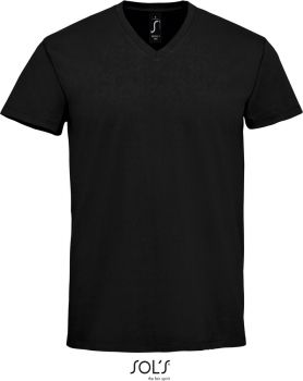 SOL'S | Pánské tričko s výstřihem do V z těžké bavlny deep black S