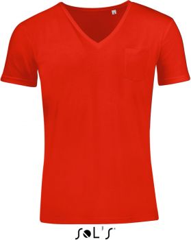 SOL'S | Pánské tričko s výstřihem do V poppy red S