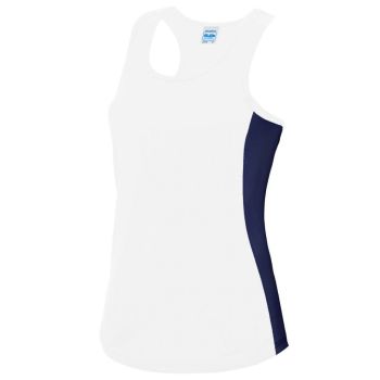 WOMEN'S COOL CONTRAST VEST Arctic White/French Navy L