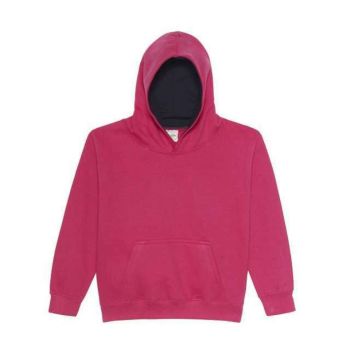 KIDS VARSITY HOODIE Hot Pink/French Navy 7/8