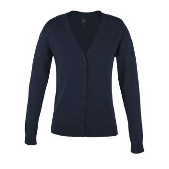 SOL'S GOLDEN WOMEN - V-NECK KNITTED CARDIGAN Navy L