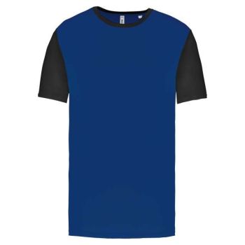 ADULTS' BICOLOUR SHORT-SLEEVED T-SHIRT Dark Royal Blue/Black M