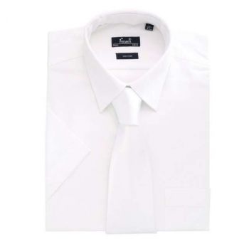 MEN'S SHORT SLEEVE POPLIN SHIRT White M