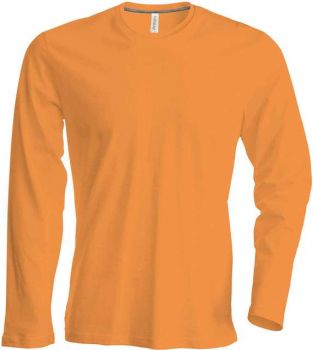 MEN'S LONG-SLEEVED CREW NECK T-SHIRT Orange L