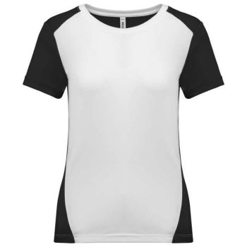LADIES' ECO-FRIENDLY TWO-TONE SPORT T-SHIRT White/Black M
