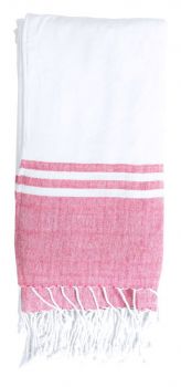 Minerva beach towel red , white