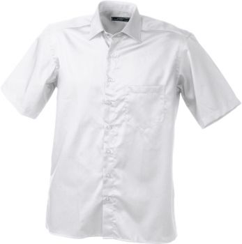 James & Nicholson | Keprová business košile s krátkým rukávem white XL