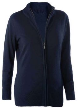 LADIES' FULL ZIP  CARDIGAN Navy M