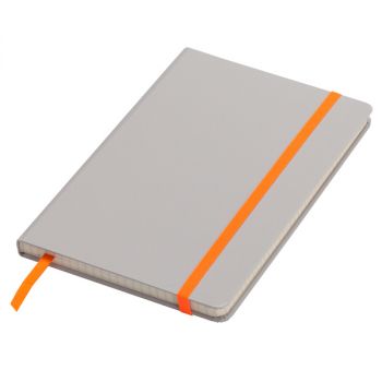 CARTAGENA zápisník se čtverečkovanými stranami 130x210 / 160 stran,  oranžová/šedá